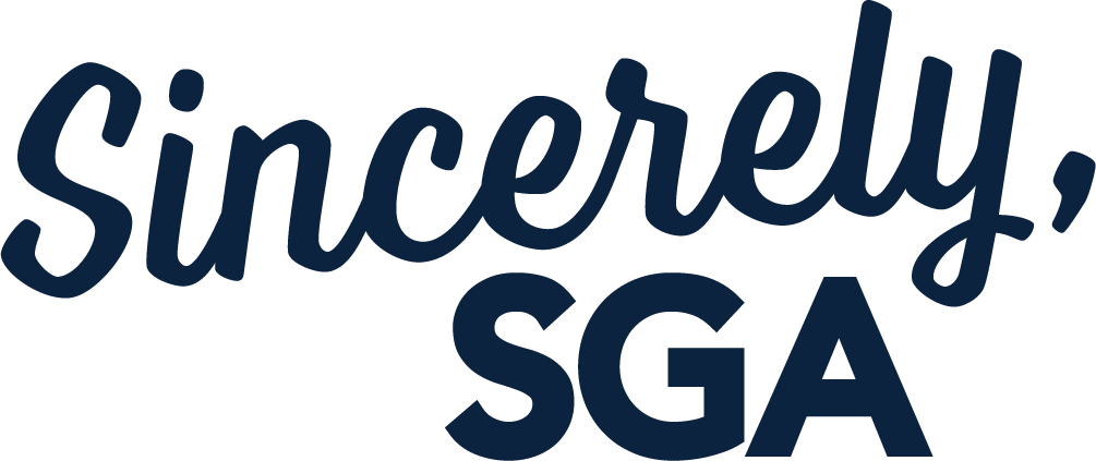 Sincerely, SGA logo